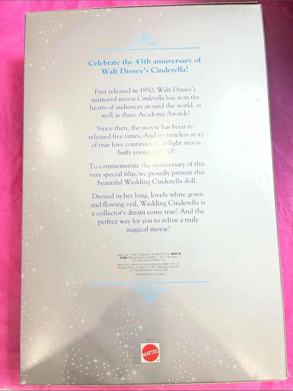 vintage 1995 Mattel Walt Disney Wedding Cinderella 45th Anniversary Barbie NRFB